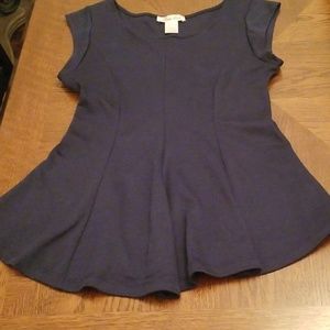 Navy blue Peplum Blouse